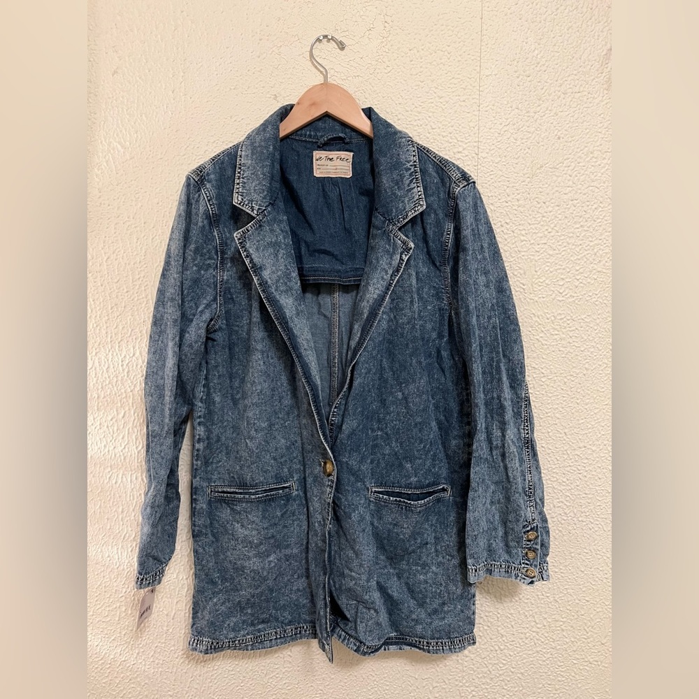 Free People Denim Beckett Blazer NWT